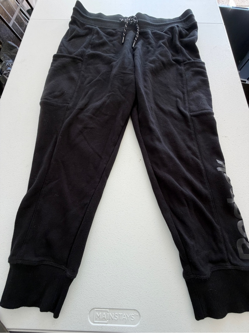 Reebok Black Fleece Joggers with Side Logo
